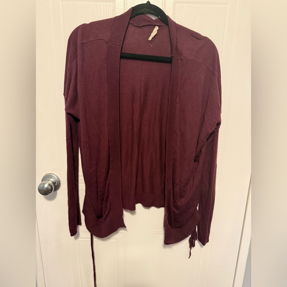 Garage Red Cardigan Sweater Open Front Lightweight
